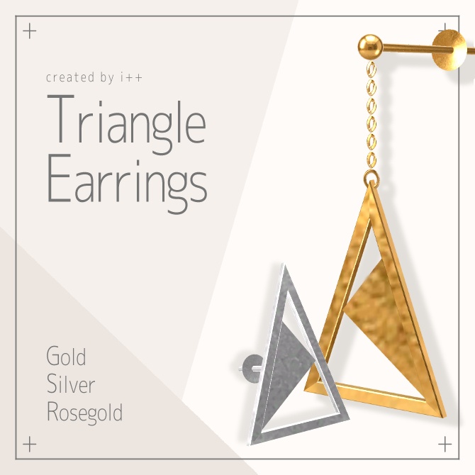 【無料あり】Triangle Earring【VRChat向け】