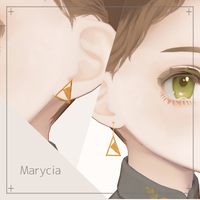 【無料あり】Triangle Earring【VRChat向け】