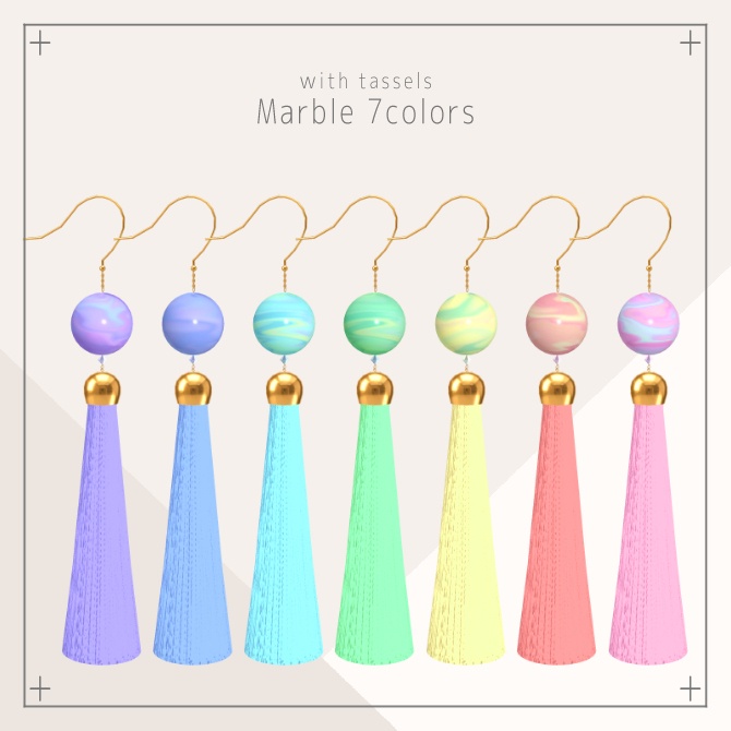 【VRChat向け】GlassBeadEarrings