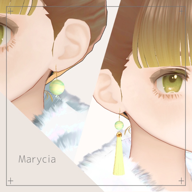 【VRChat向け】GlassBeadEarrings