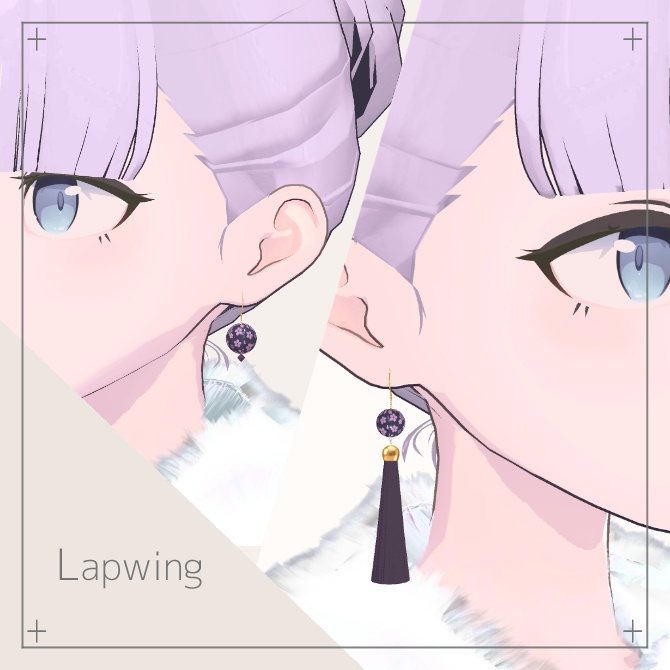【VRChat向け】GlassBeadEarrings