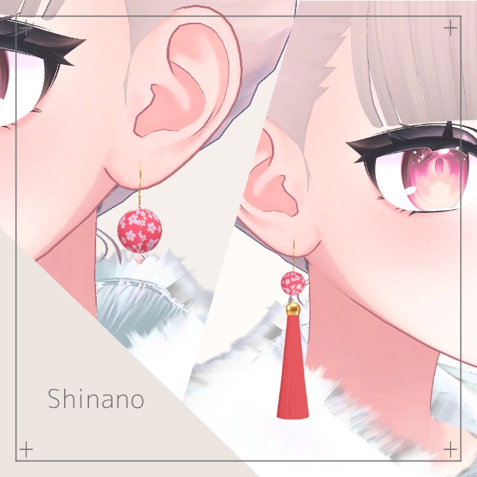 【VRChat向け】GlassBeadEarrings