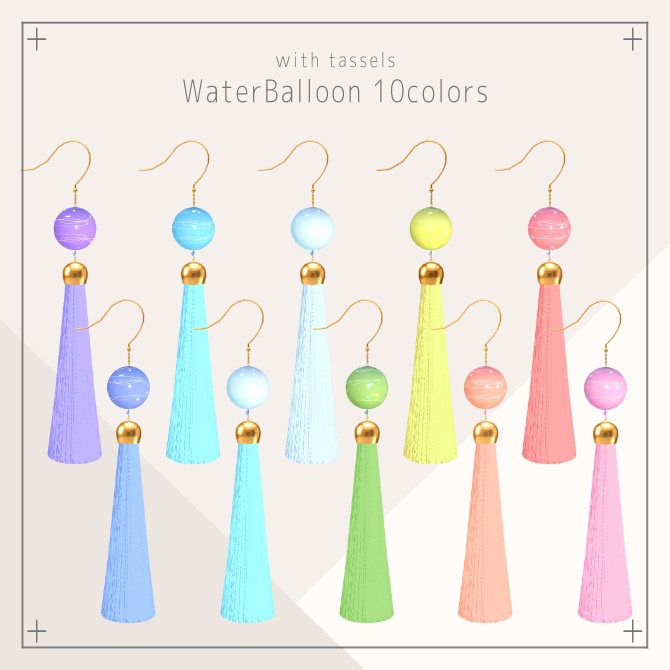 【VRChat向け】GlassBeadEarrings