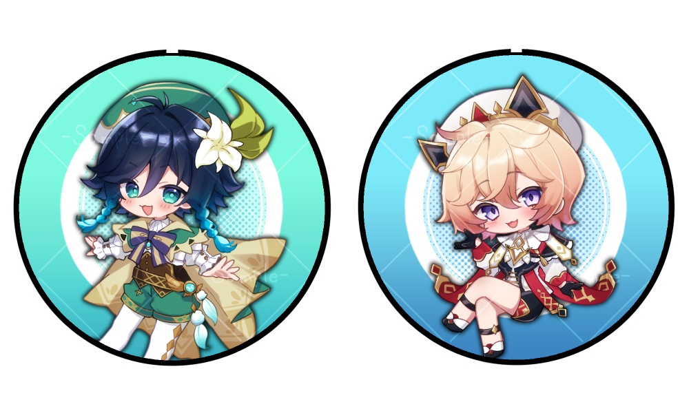 NEW　原神　ウェンティ＆ダリア　缶バッジセット