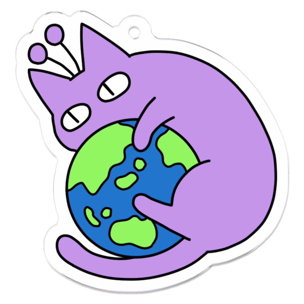 宇宙ネコ アクリルキーホルダー(地球征服)