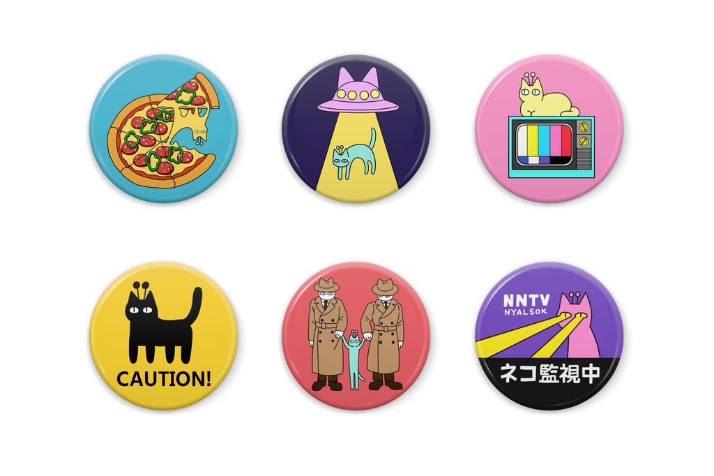 宇宙ネコ 缶バッジ(全6種)