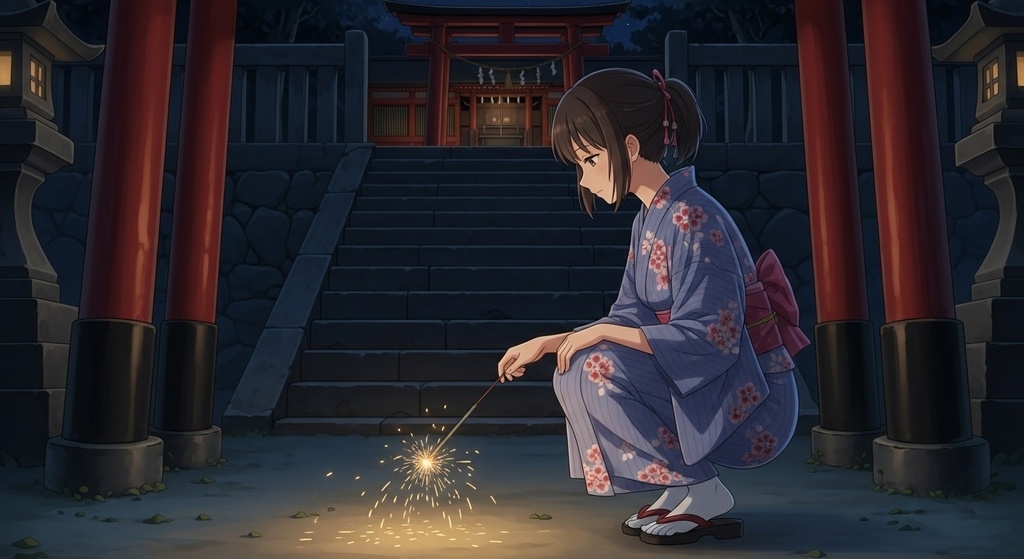 hotaruart_夏祭りイラスト素材集 vol.1|浴衣の少女たちと夜祭り風景(10枚セット)