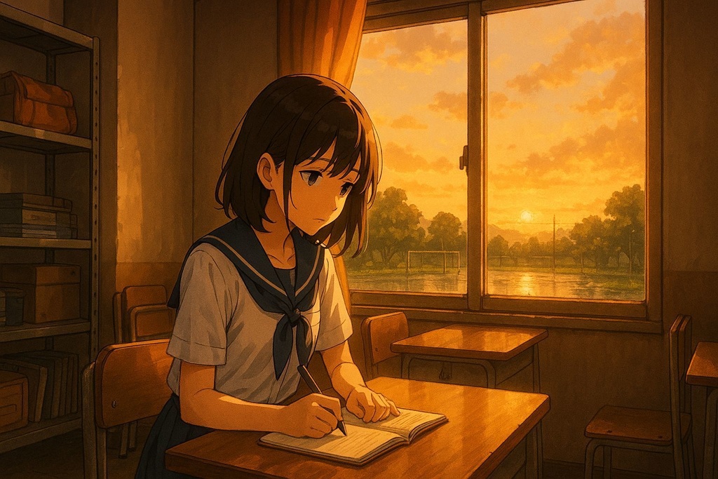 SOFTSUNSET_01〜10|制服少女・夕暮れ情景パック(10枚セット)