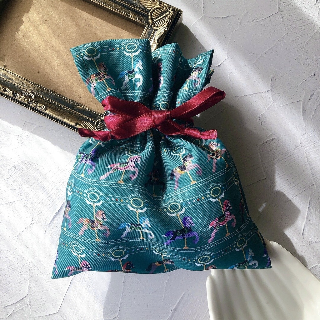 【江】巾着ポーチ：merry gou round 