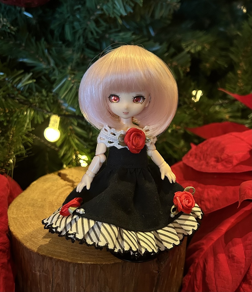 オビツ11 服　ローズドレス
