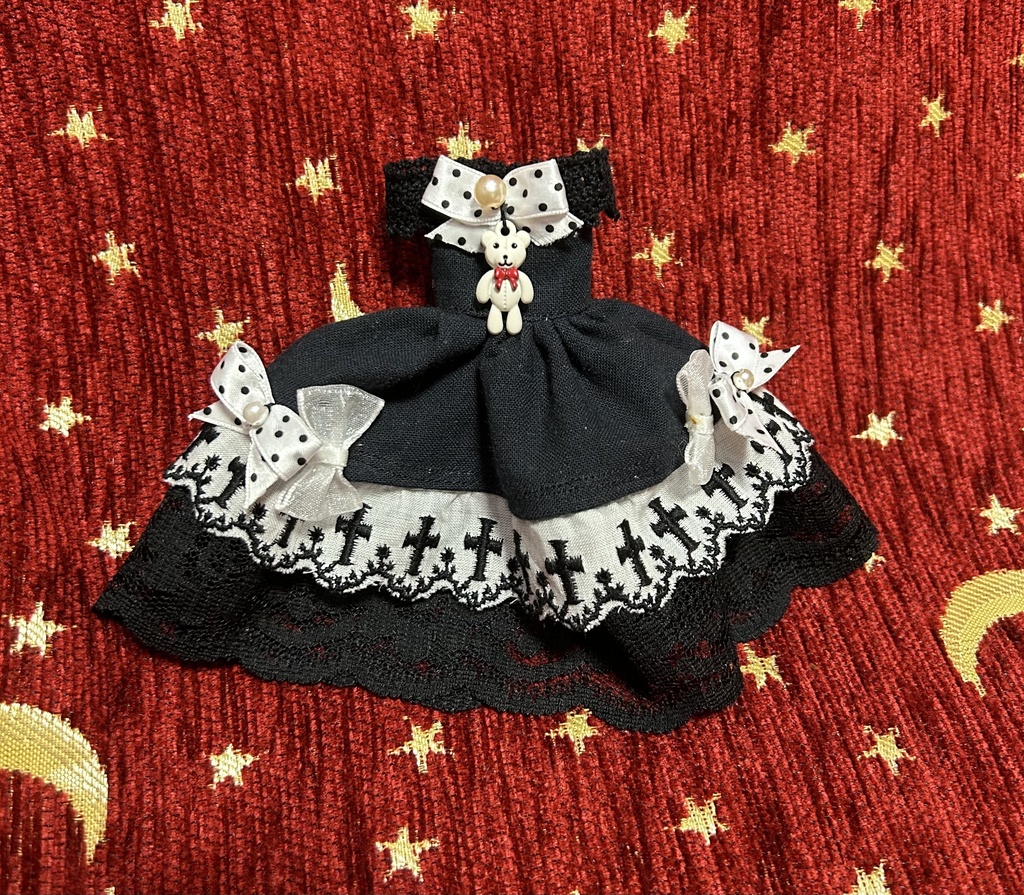 オビツ11服　ゴスロリくまちゃんドレス