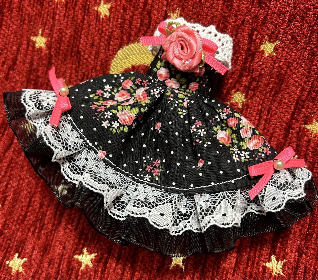 オビツ11服　ローズプリントドレス