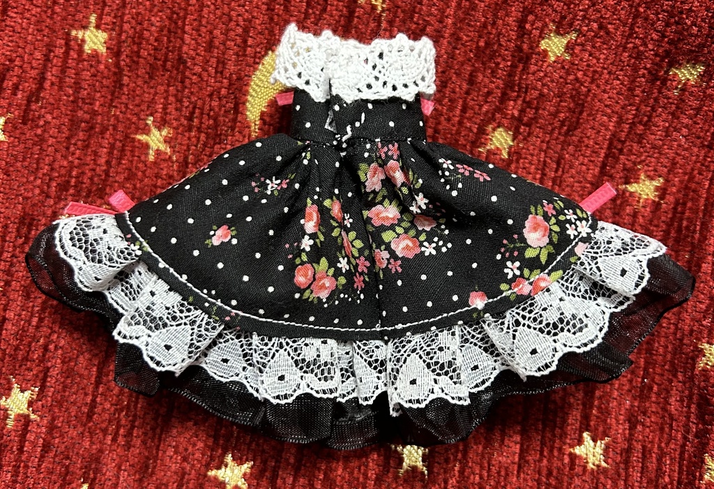 オビツ11服　ローズプリントドレス