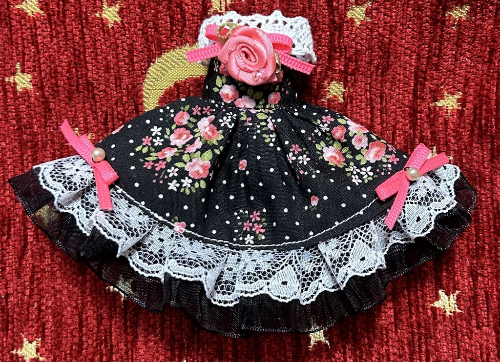 オビツ11服　ローズプリントドレス