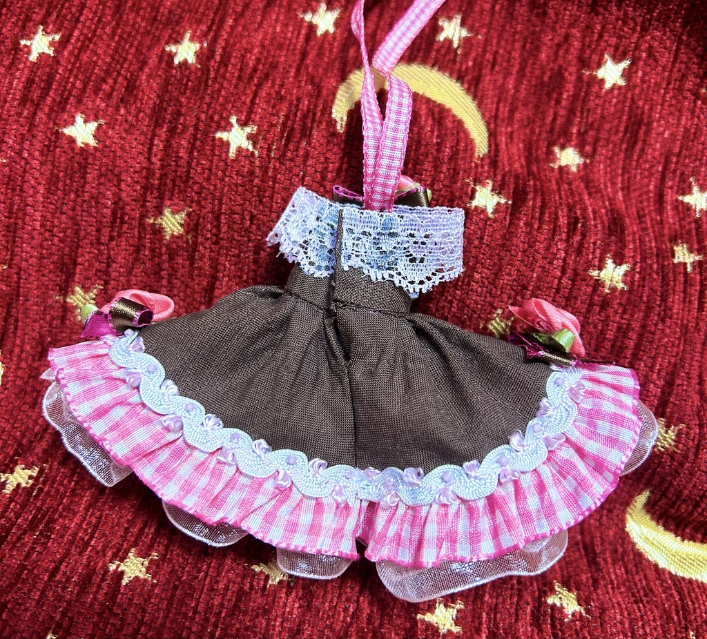 オビツ11服　ギンガムチョコレートドレス