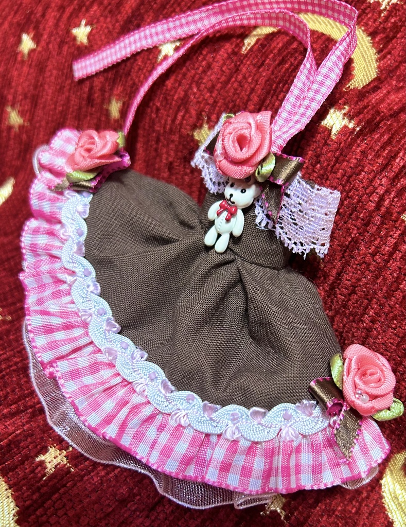 オビツ11服　ギンガムチョコレートドレス