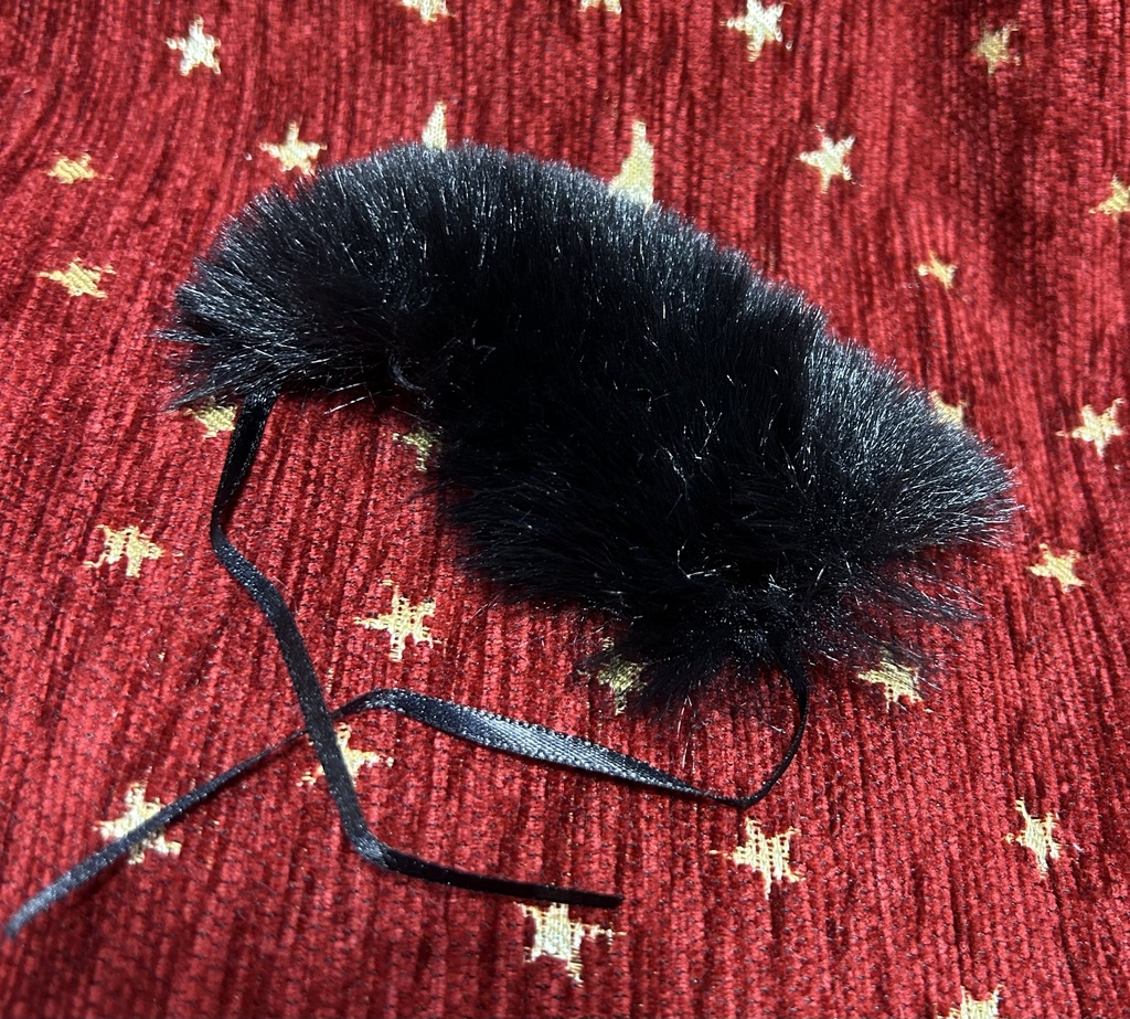 オビツ11服　ファーケープコート　ブラック