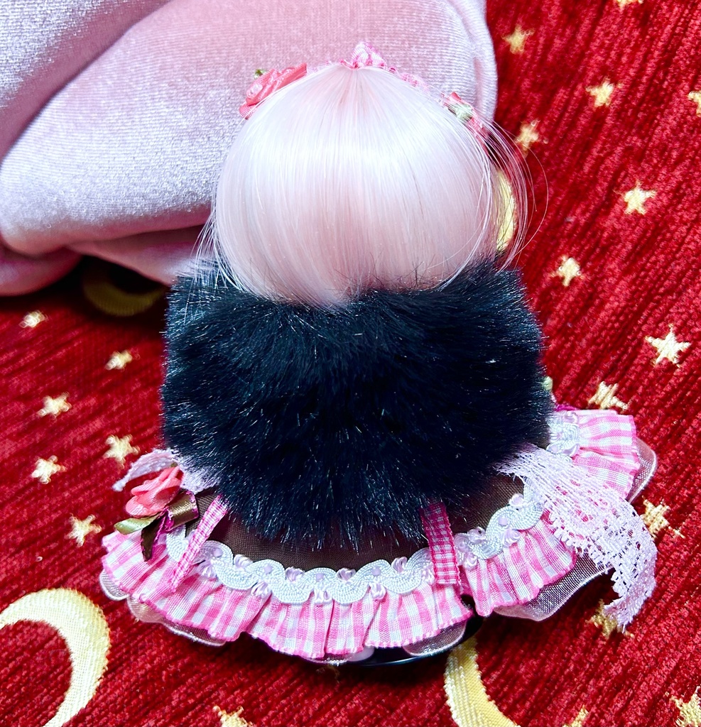 オビツ11服　ファーケープコート　ブラック