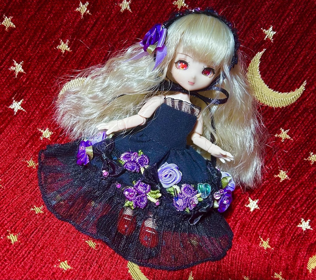オビツ11アウトフィット　紫薔薇ドレス