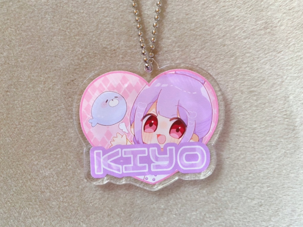 きよ。ハート型アクリルキーホルダー