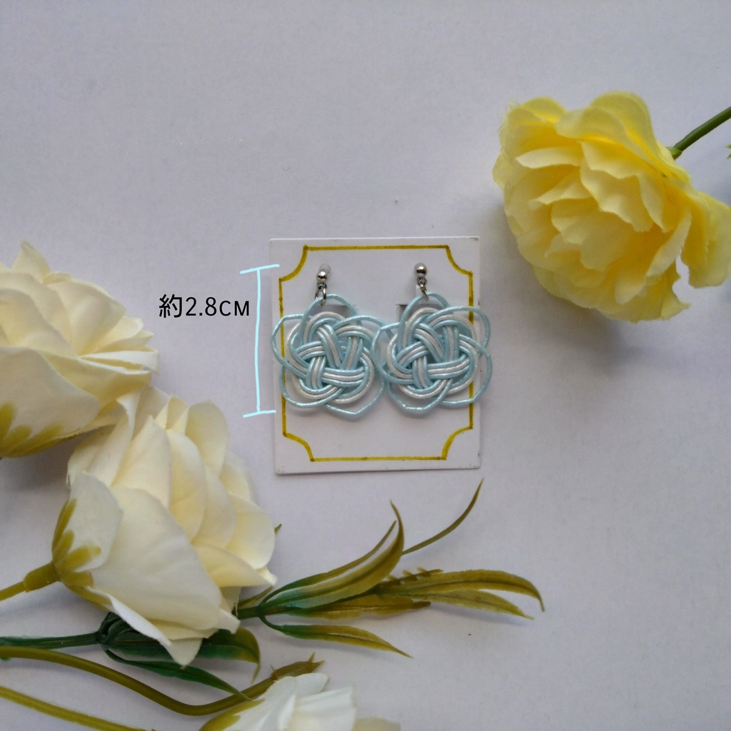 【水色】水引イヤリング