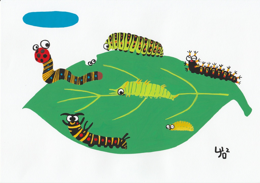 幼虫たちのトートバッグ