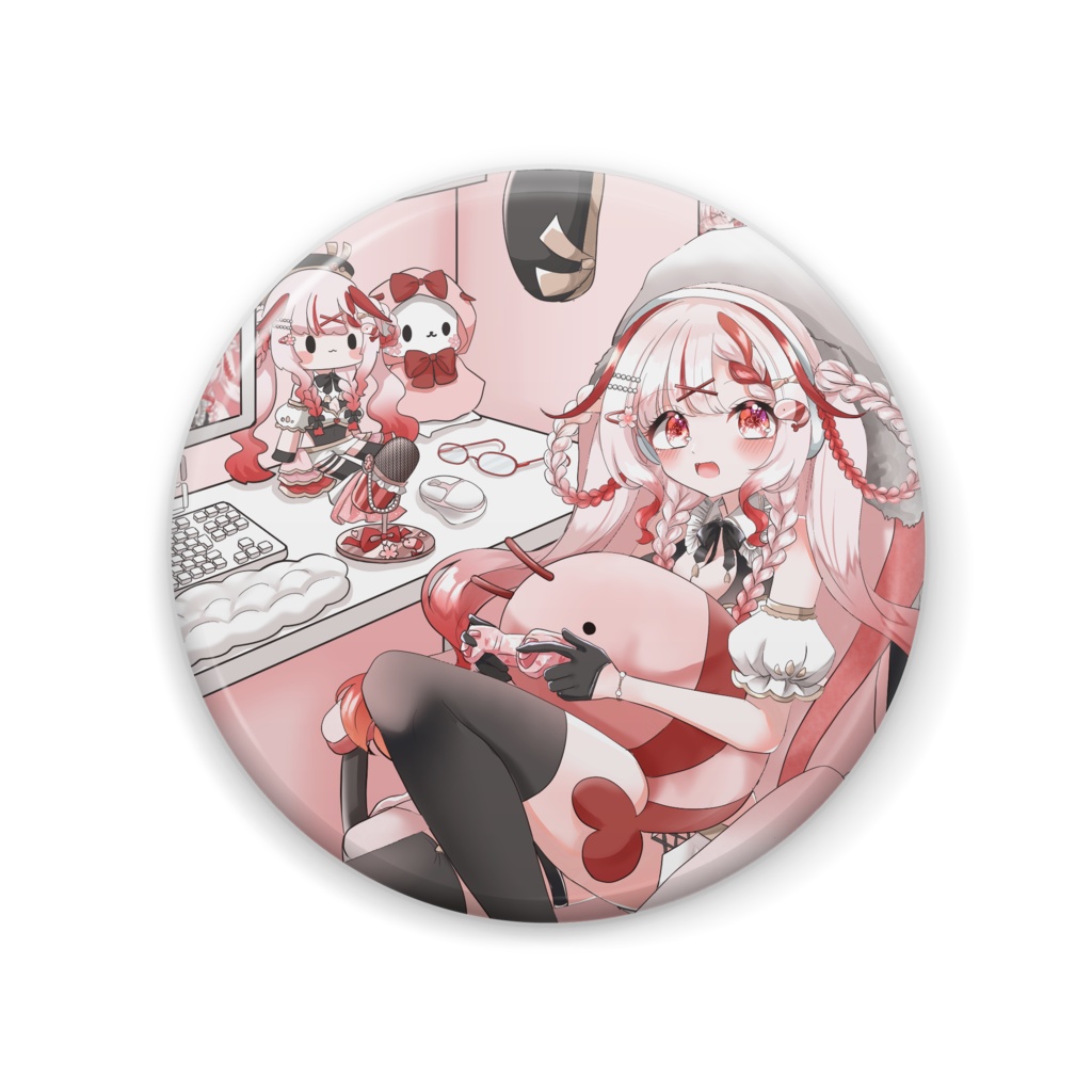 🌸Vtuberデビュー記念グッズ🦐【キービジュアル缶バッジ】
