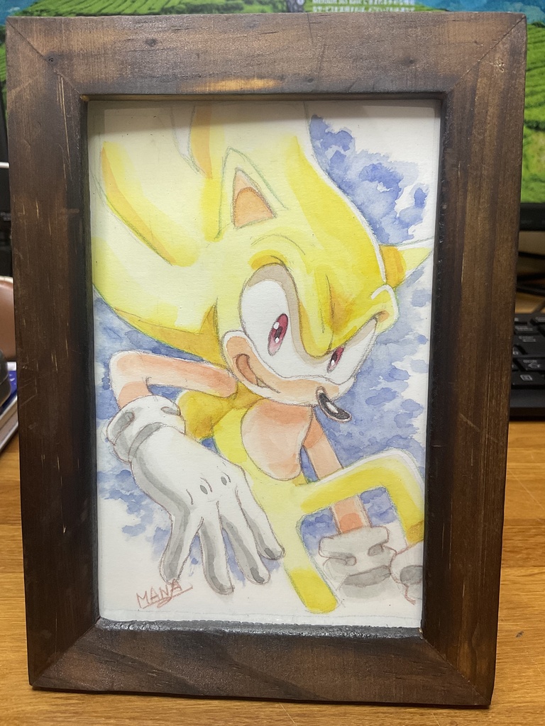 Watercolor post card Super Sonic