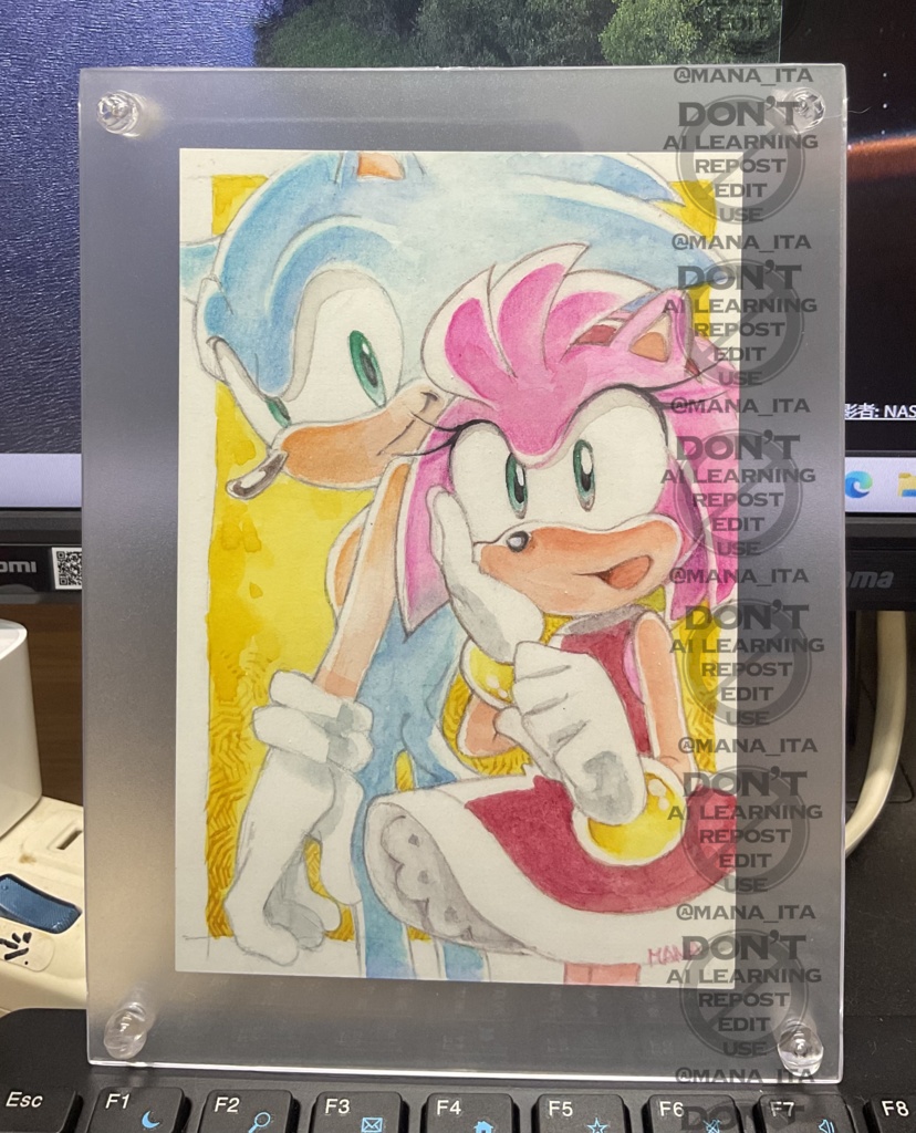 ファンアート　水彩原画　ソニエミ　Fanart Original Watercolor Drawing Sonamy