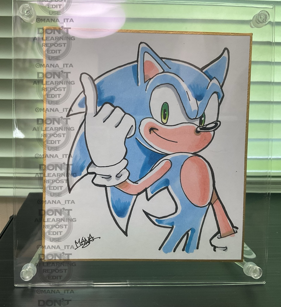 ミニ色紙　ソニック　Mini shikishi SONIC