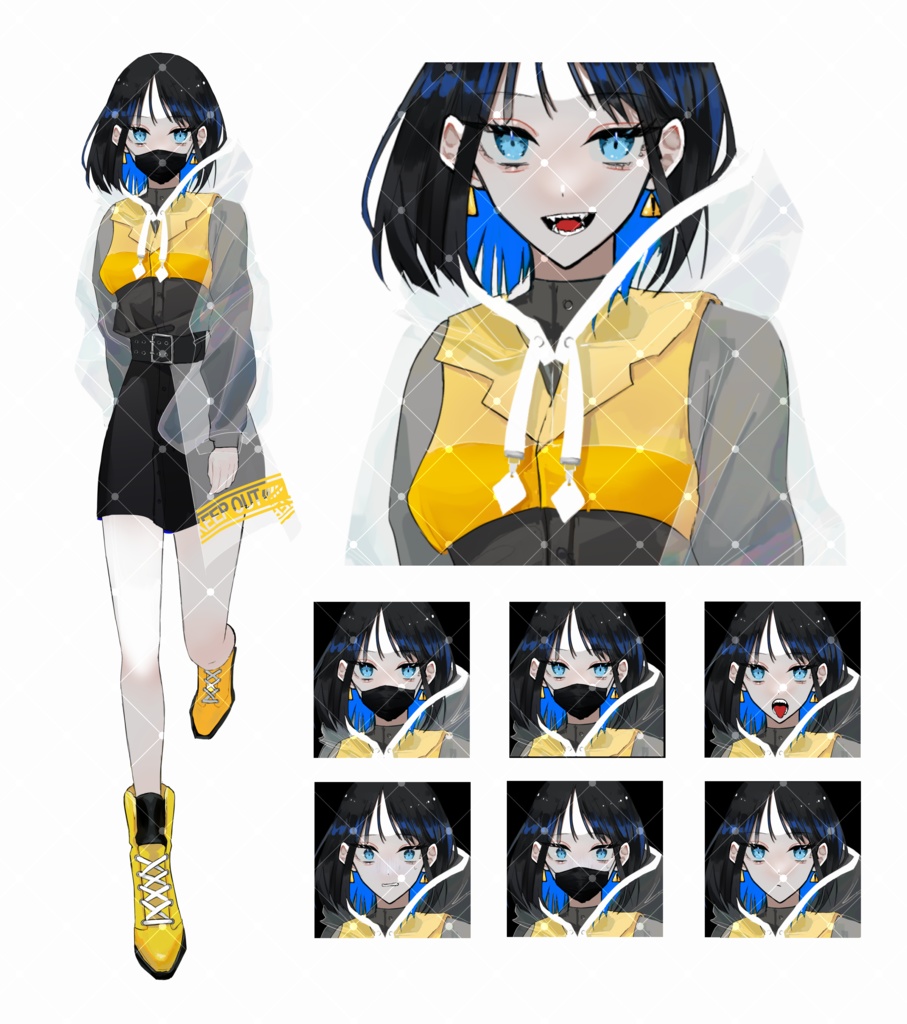 【TRPG】黒マスク×女の子立ち絵【汎用】