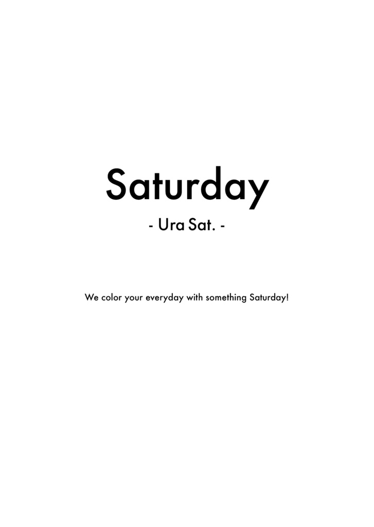 Saturday -Ura Sat.-