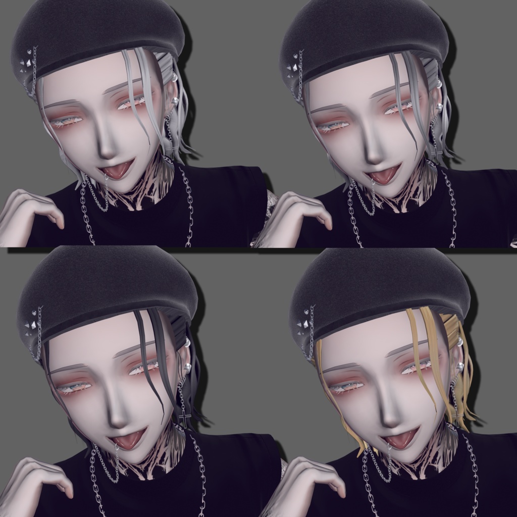 【複数対応】ベレーヘアー【VRC想定】