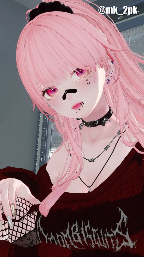 【VRC想定】鼻バンド&口ピアス3点【複数対応】