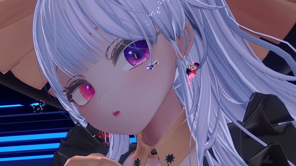 【VRC想定】蝙蝠お化けのへそピ&ピアスセット【複数対応プレハブ付】