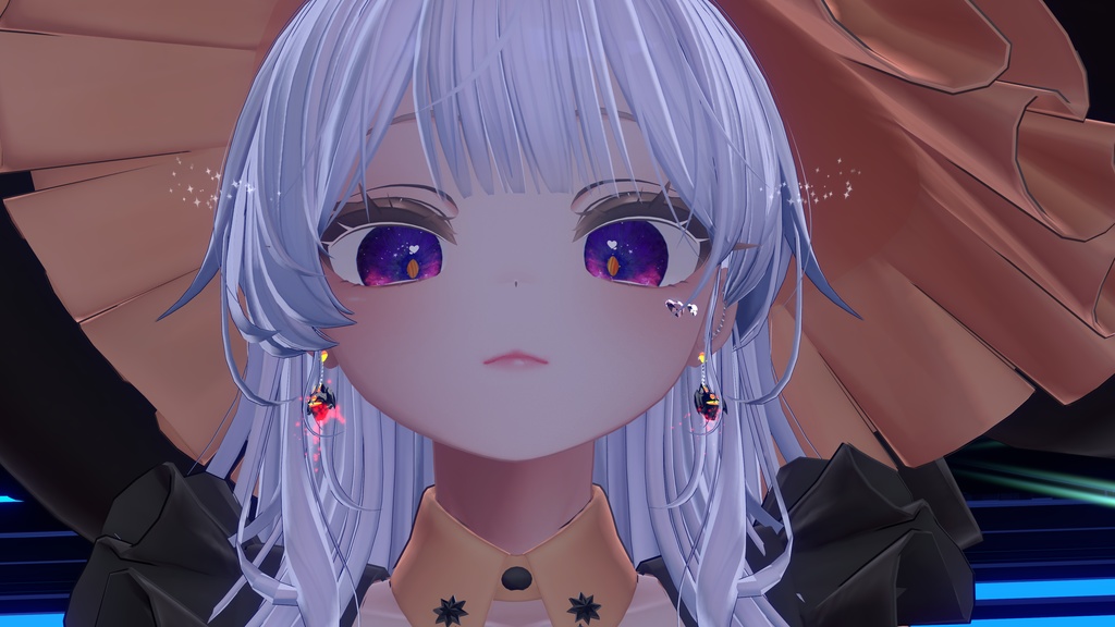 【VRC想定】蝙蝠お化けのへそピ&ピアスセット【複数対応プレハブ付】