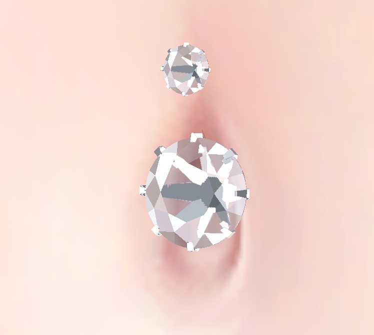 【VRC想定】シンプルダイヤヘソピ【複数キャラ向けPrefab付】