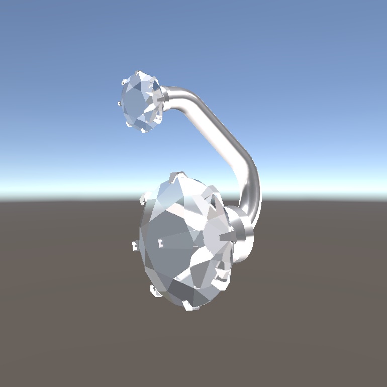 【VRC想定】シンプルダイヤヘソピ【複数キャラ向けPrefab付】