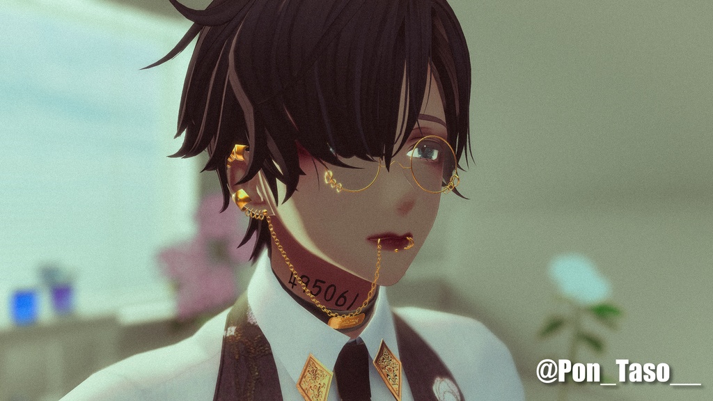 【BlendShape付】NoseGlasses【9色レンズカラー】