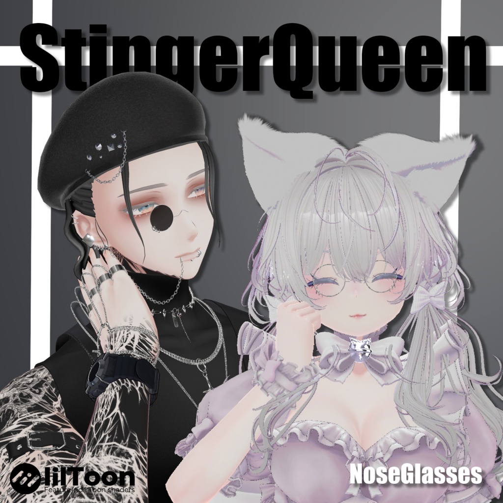 【BlendShape付】NoseGlasses【9色レンズカラー】
