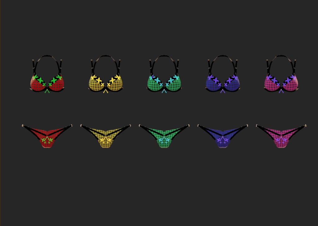 【マテリアル】マヌカちゃん下着改変用マテリアル(チェック柄5色)