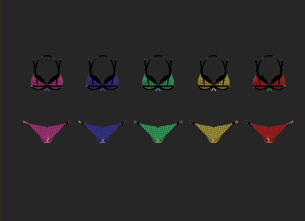 【マテリアル】マヌカちゃん下着改変用マテリアル(チェック柄5色)