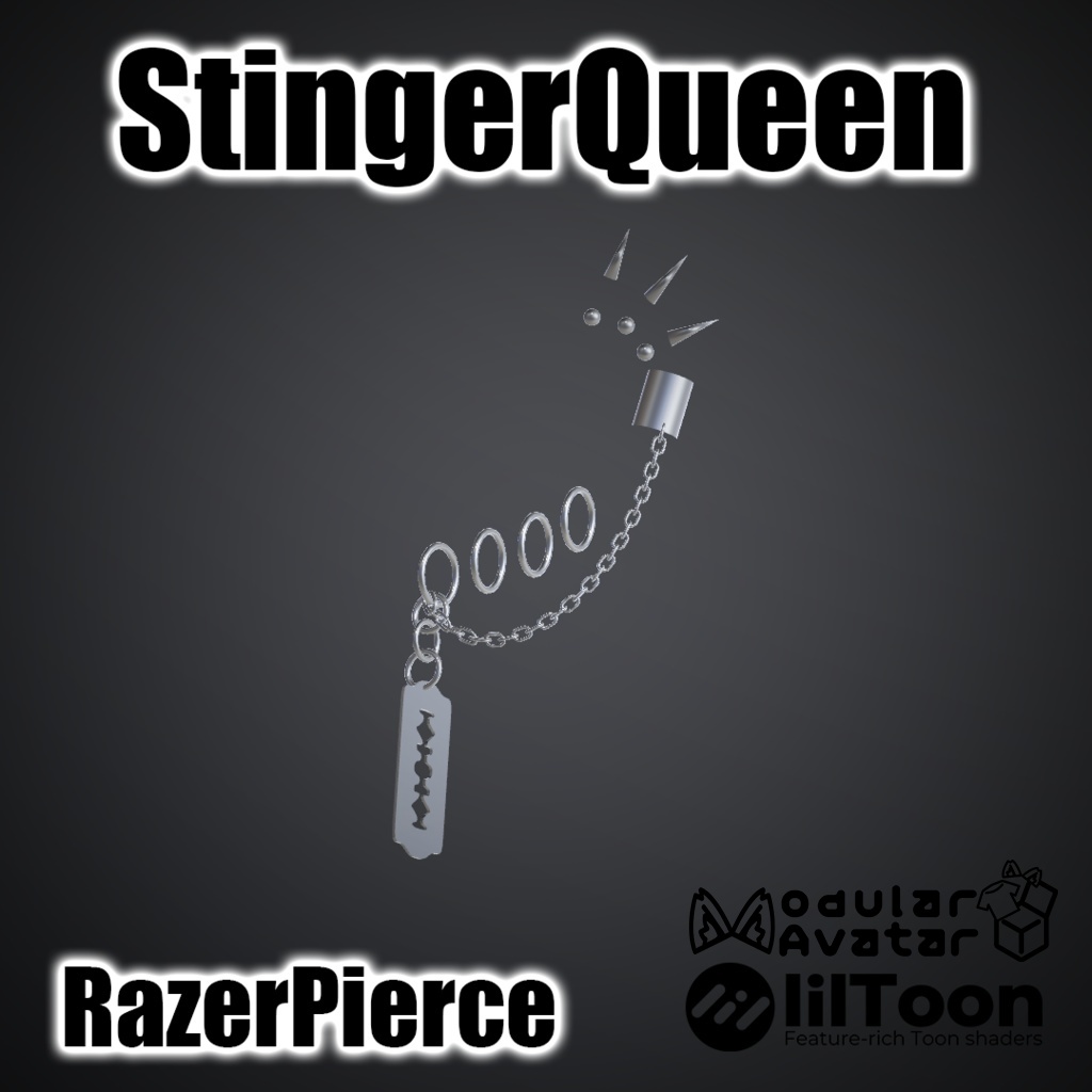 【複数対応】揺れるレーザーピアス/RazerPierce【ModulerAvatar対応済】
