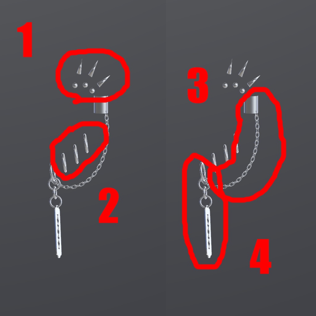 【複数対応】揺れるレーザーピアス/RazerPierce【VRC想定】