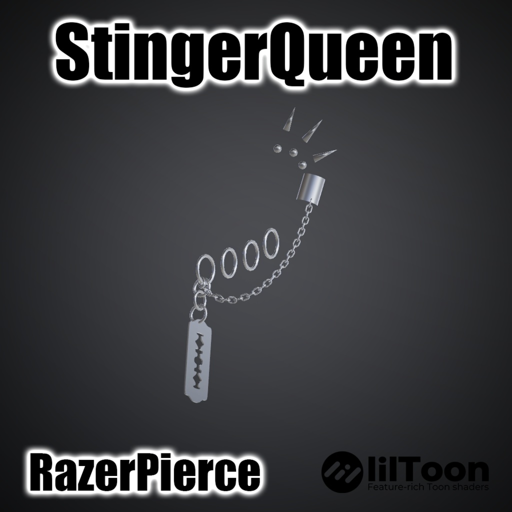 【複数対応】揺れるカミソリピアス/RazerPierce【VRC想定】