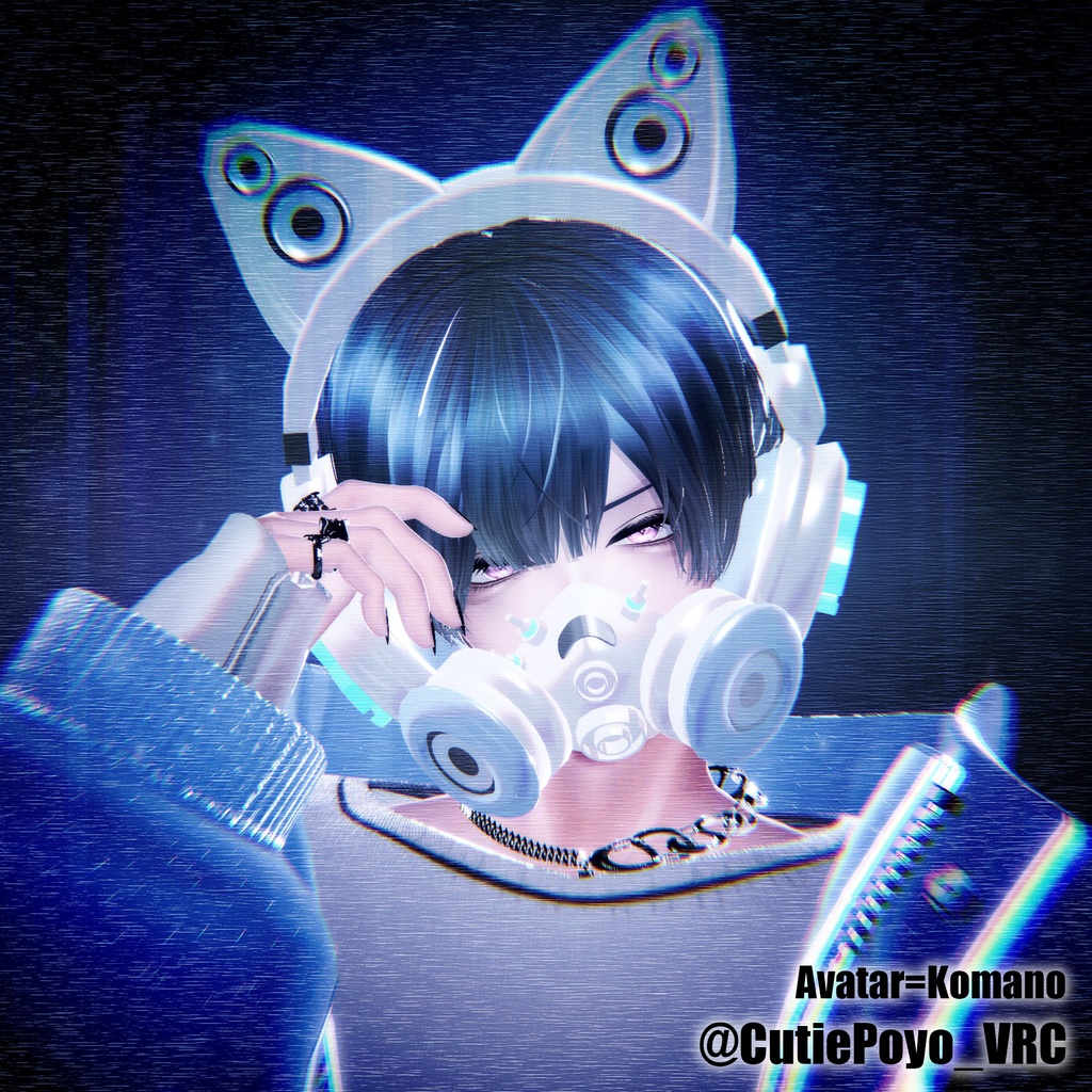 【全アバター対応】声でエフェクトが出るヘッドギア/Headgear【VRC想定】