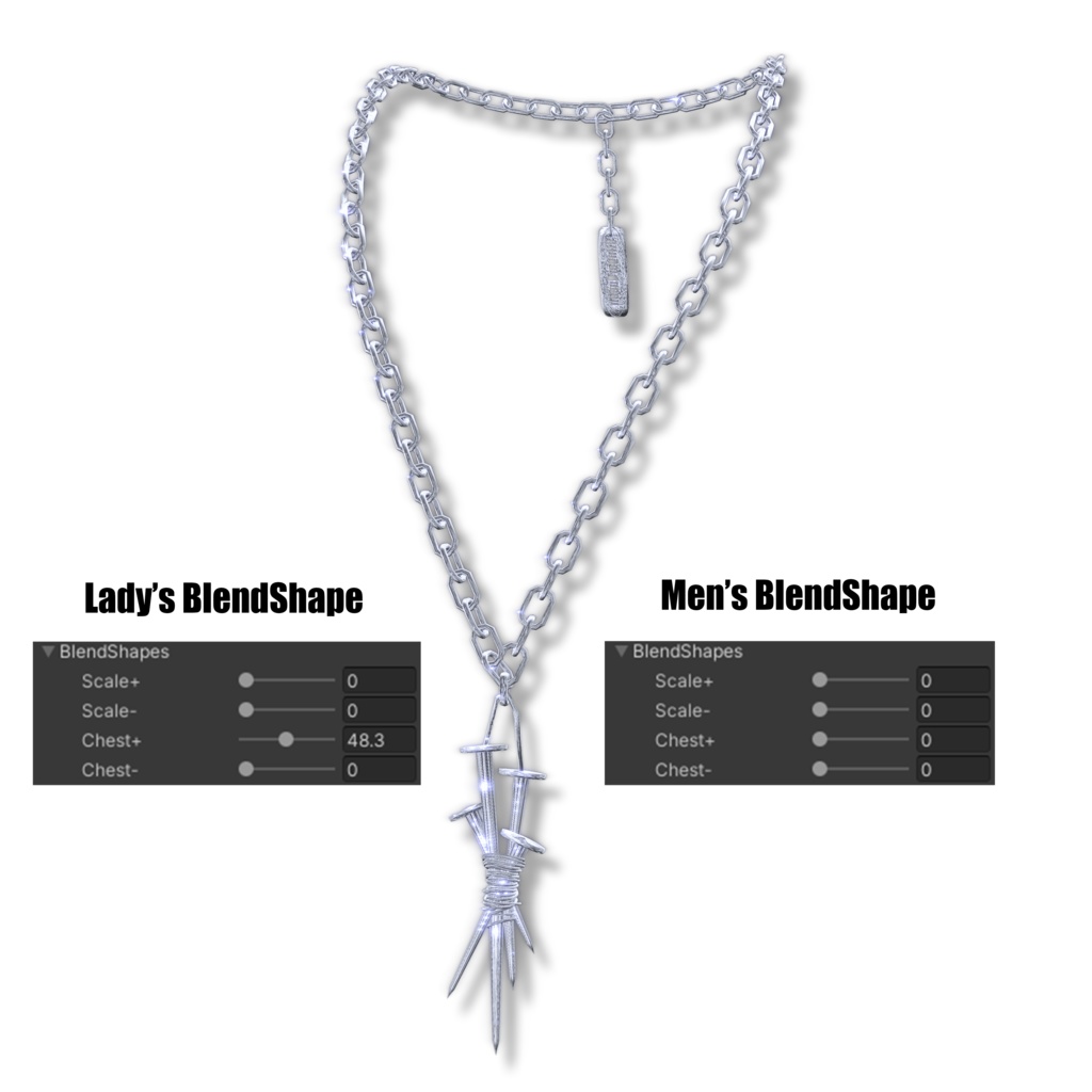 【揺れる】NailNecklece/釘ネックレス【VRC想定】