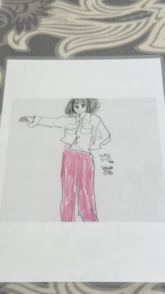 アナログイラストプリントA5ラミネート加工