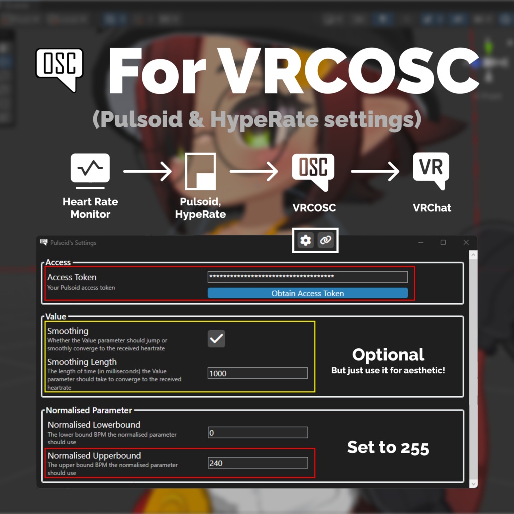 【VRC ギミック】 Heart Rate Monitor — Heartz Beat 🫀📊 #Pulsoid #VRCOSC