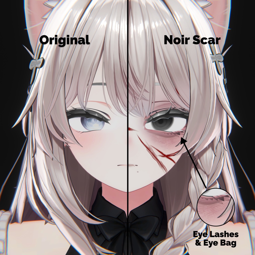 【7+ アバター対応】 Noir Scar Makeup 🖤💄🩸 (Ichigo Added!)
